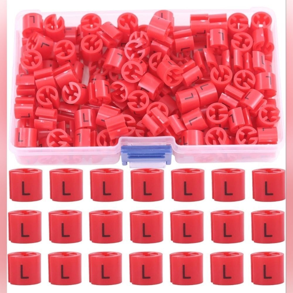 🔹️NIB Red Plastic Clothing Clip On Hanger Size Tags Large